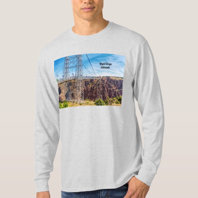Royal Gorge Bridge Side View Men's Long Sleeve T-Shirt (Front)