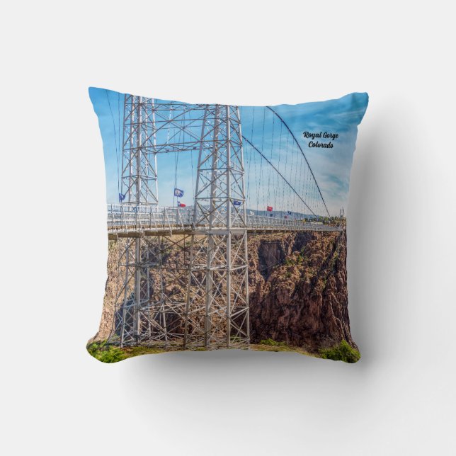 Royal Gorge Bridge Side View Photo Pillow (Front)