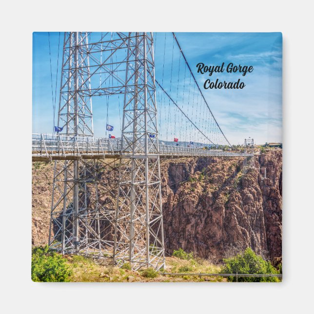 Royal Gorge Bridge Side View Square Magnet (Front)