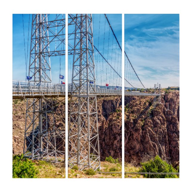 Royal Gorge Bridge Side View Wall Art Triptych Set (Front)