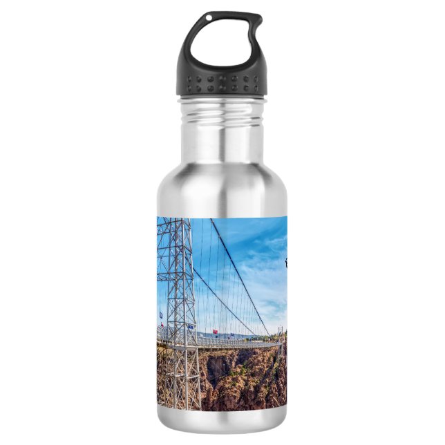 Royal Gorge Bridge Side View Water Bottle (Front)