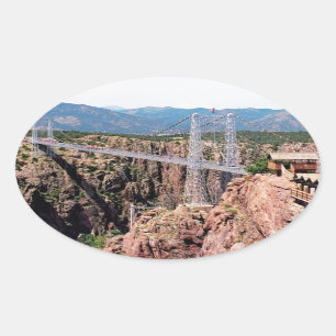 Royal Gorge Bridge, the highest in USA Oval Sticker