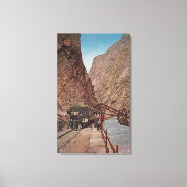 Royal Gorge, CO - View of the Hanging Bridge Canvas Print (Front)