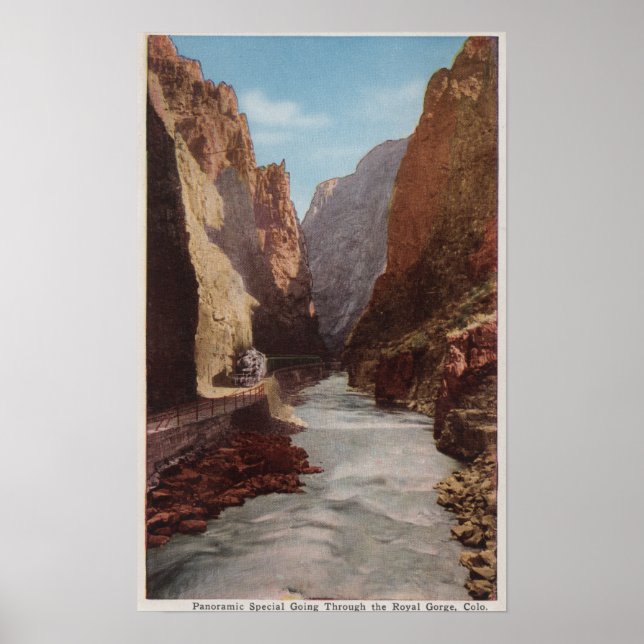 Royal Gorge, CO - View of Train , River Poster (Front)