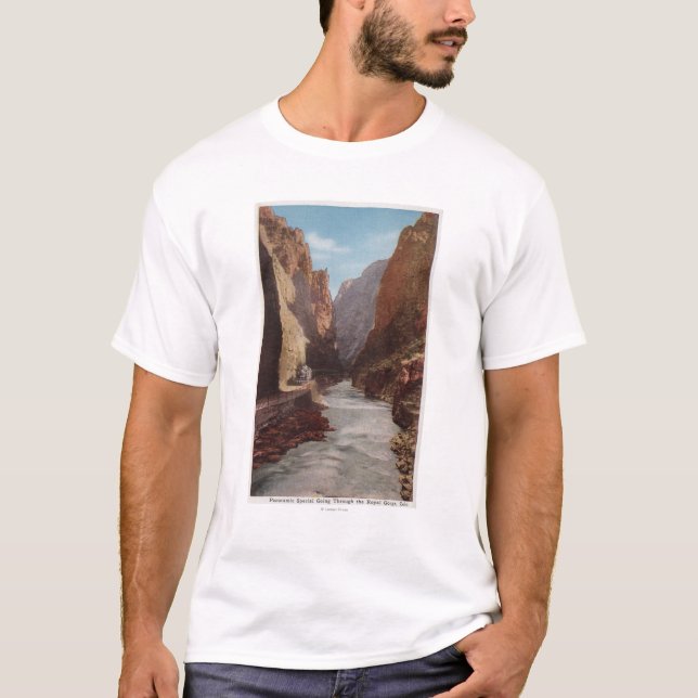 Royal Gorge, CO - View of Train , River T-Shirt (Front)