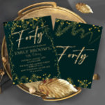 Royal Green 40th Birthday Forty Invitation<br><div class="desc">Amazing 40th Fourty Birthday Invitation with gold sparkles and gold decoration These Invites are easy to use and customize and the template is so beautiful to be printed or downloaded.</div>
