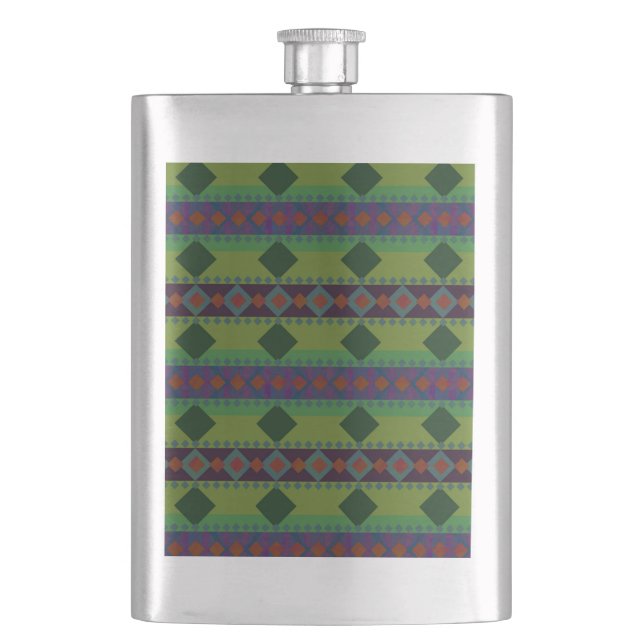 Royal Green Diamonds Flask (Front)