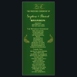Royal Green Gold Peacock Wedding Program Custom<br><div class="desc">Unique Design featuring Royal Green Gradient background and abstract Gold Sparkling Peacocks for your special wedding event. It will give an unique touch to your wedding style. Be different! Personalize with your own information. If you need to move the text, or change the size, font, or color, click Customize tool....</div>