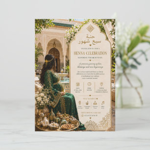 Royal Green Kaftan Baby Shower Invitation