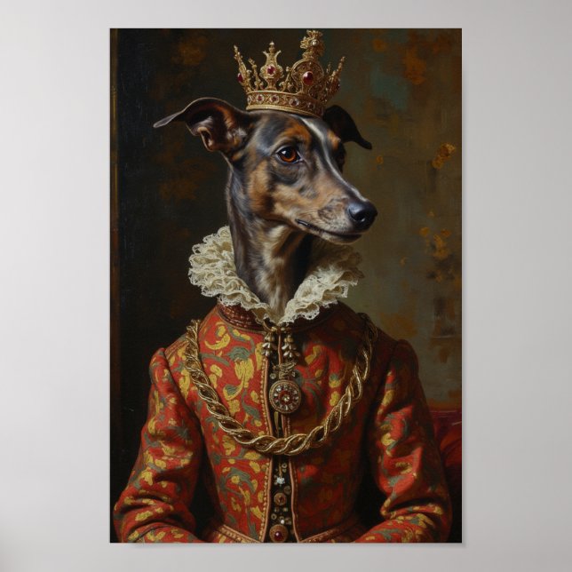 Royal Greyhound Portrait Poster (Front)
