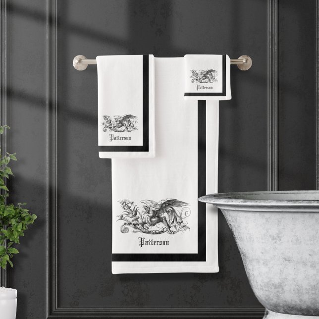 Royal Griffin White Bath Towel Set (Creator Uploaded)