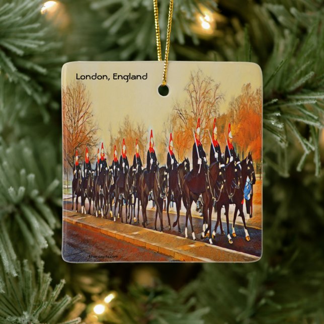 Royal Guardsmen on Horses  Ceramic Ornament (Tree)