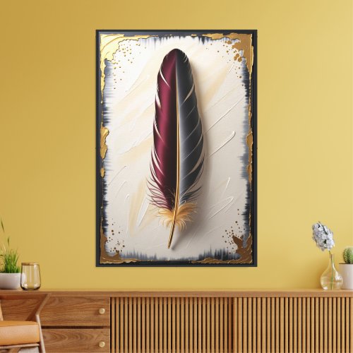 Royal Harmony Feather | Luxury Minimalist Canvas Print