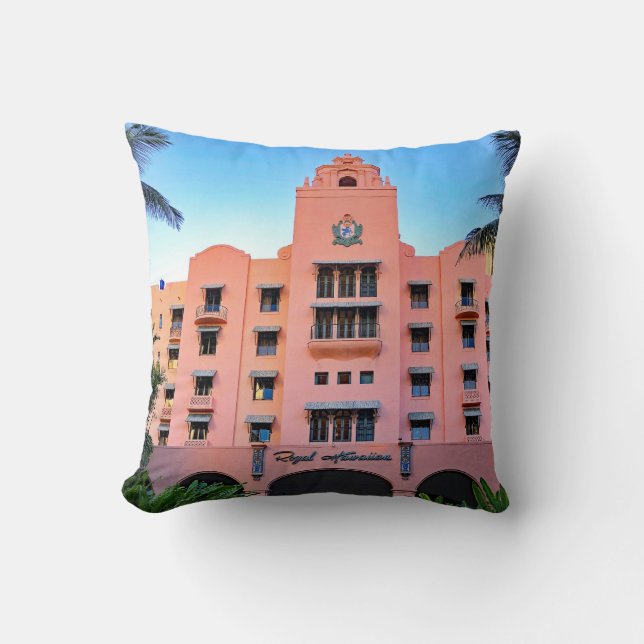 Royal Hawaiian Hotel Throw Pillow (Front)