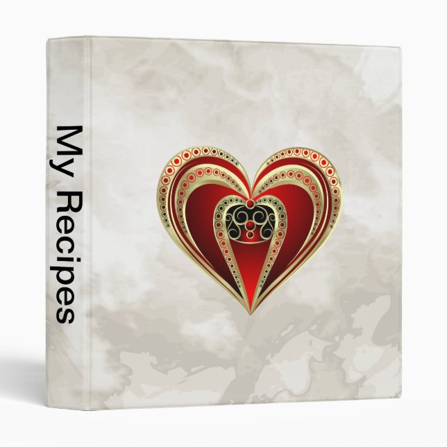 Royal Heart 3 Ring Binder (Front/Spine)