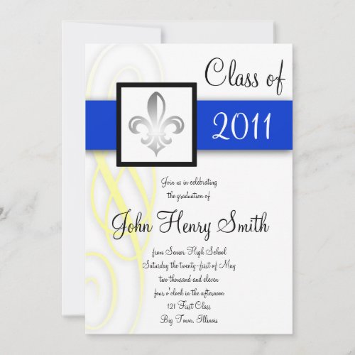 Royal High School Graduation Invitation in Blue