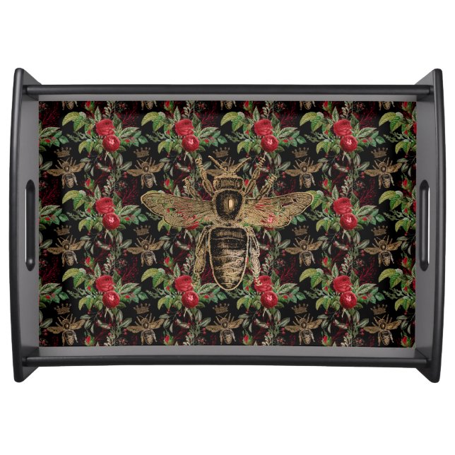 Royal Honeybees and Roses Serving Tray (Front)