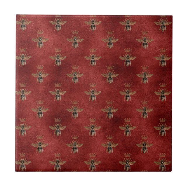 Royal Honeybees Throw Pillow Ceramic Tile (Front)