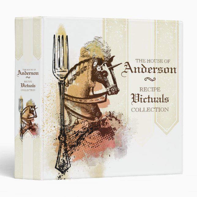 Royal horse fork personal cookbook recipe binder (Front/Spine)