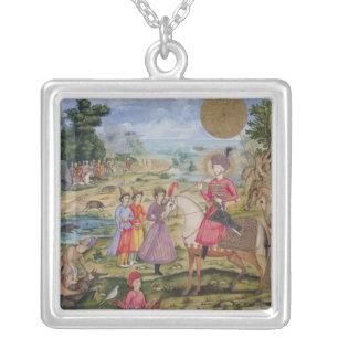Royal Hunt, from Isfahan, Iran Silver Plated Necklace