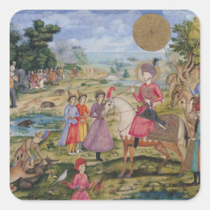 Royal Hunt, from Isfahan, Iran Square Sticker