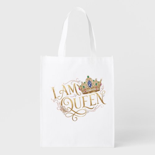 Royal "I Am Queen" Gold Crown Reusable Bag