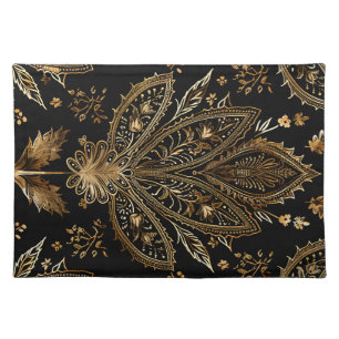 Royal Indian Luxury Black & Gold Cloth Placemat