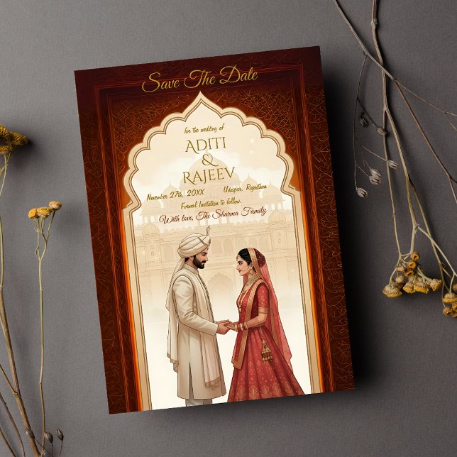Royal Indian Palace Wedding Save The Date Invitation (Creator Uploaded)
