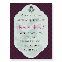 Royal Indian Wedding Reception Welcome Sign