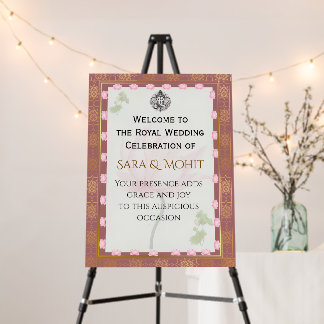 Royal Indian Wedding Welcome Sign