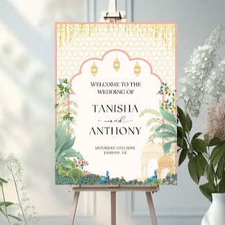 Royal Indian Wedding Welcome Sign, Wedding Entranc Foam Board