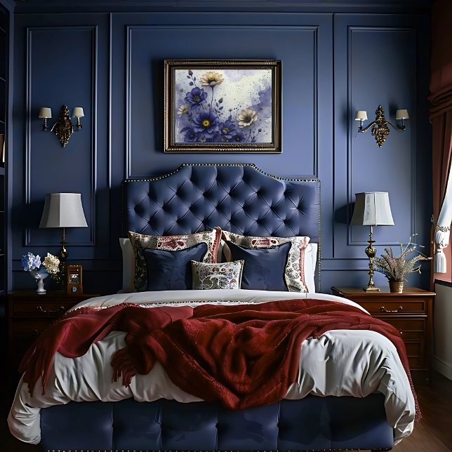 Royal Indigo Victorian midnight Bloom Decoupage Tissue Paper (Creator Uploaded)