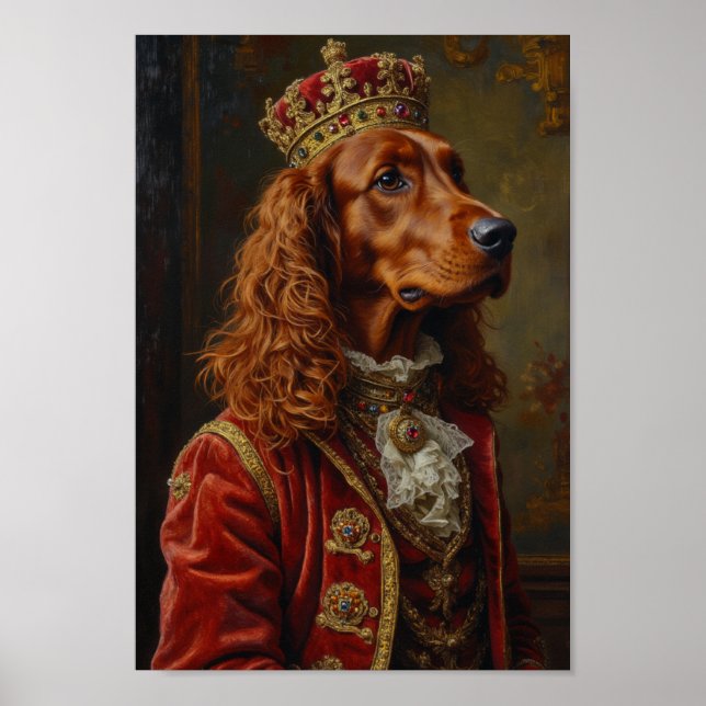 Royal Irish Red Setter Portrait Poster (Front)