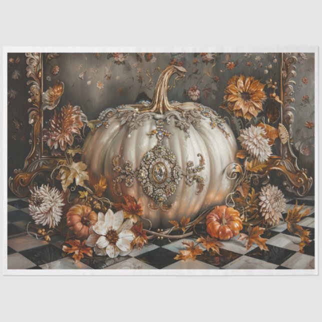 Royal Jeweled Pumpkin Tissue Paper (Front)