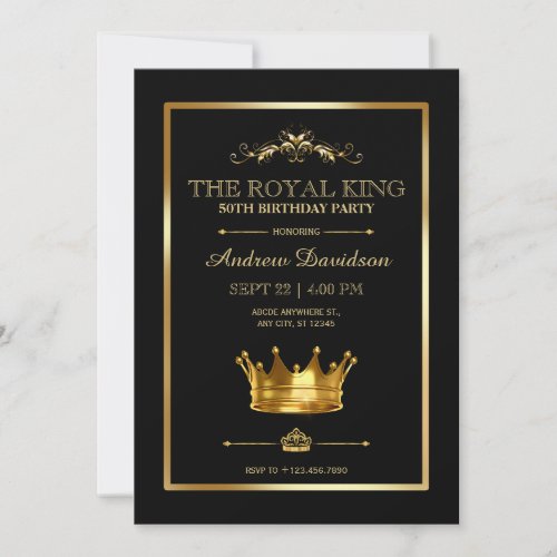 Royal King Birthday  Invitation