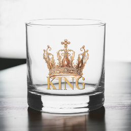 Royal King Gold Gilded Crown Whiskey Glass