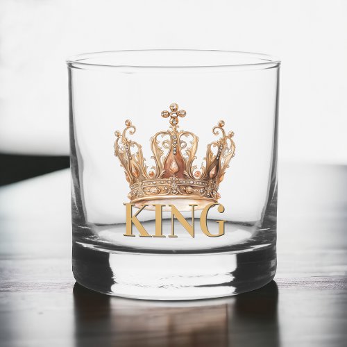 Royal King Gold Gilded Crown Whiskey Glass