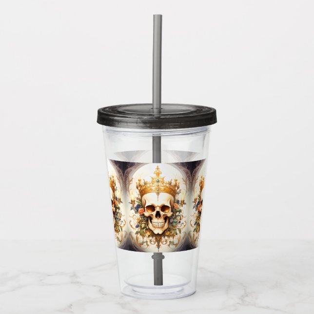 Royal King Skull Acrylic Tumbler (Front)