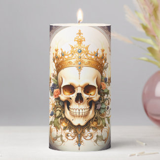 Royal King Skull Pillar Candle