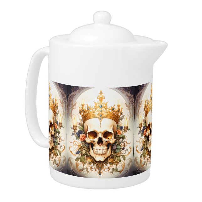Royal King Skull Teapot (Left)
