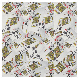 "Royal Layer: A Stack of Kings Poker Cards" Fabric
