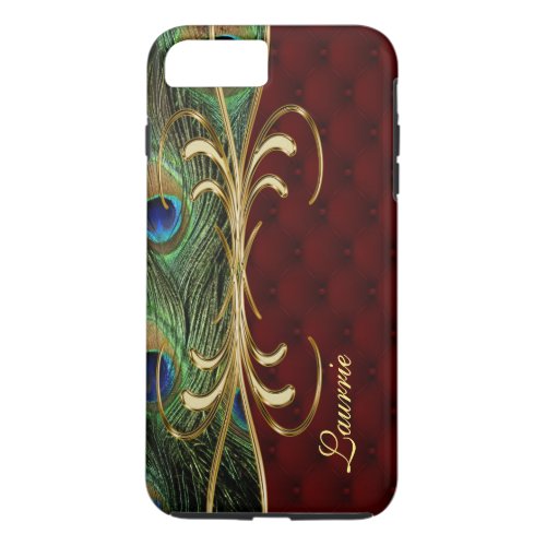 Royal Leather Peacock iPhone 7 Plus Monogram Case