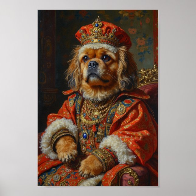 Royal Lhasa Apso Portrait Poster (Front)