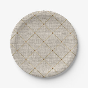 Royal Linen Gold French Trim Elegant Fun Paper Plates