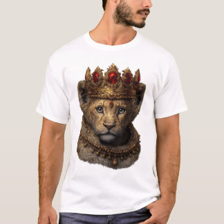 Royal Lion Cub Crown T-Shirt – Elegant King Design