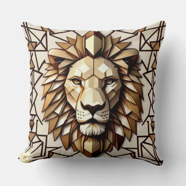 "Royal Lion" Throw Pillow (Front)