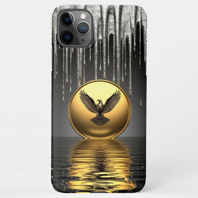 🦅 Royal Liquid Gold Eagle Metallic Drip Luxury iPhone Case (Back)