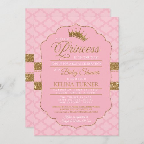 Royal Little Princess Baby Shower Invitation