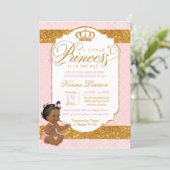 Royal Little Princess Pink and Gold Baby Shower Invitation (Standing Front)
