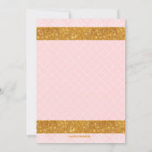 Royal Little Princess Pink and Gold Baby Shower Invitation (Back)